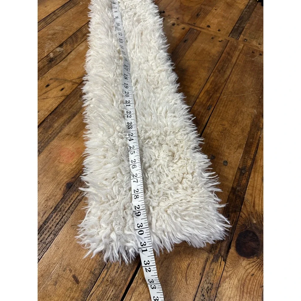 Cream Faux Fur Infinity Scarf Women's Soft Plush Winter Cozy Fuzzy Shawl Boho